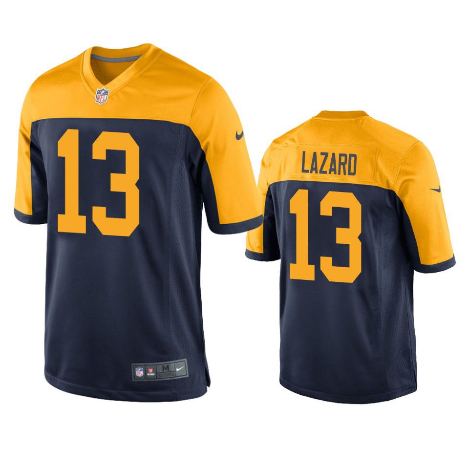 Men Green Bay Packers #13 Allen Lazard Nike Navy Throwback Game NFL Jersey